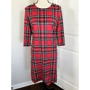 Gretchen Scott Red Plaid Dress Holiday Size XS